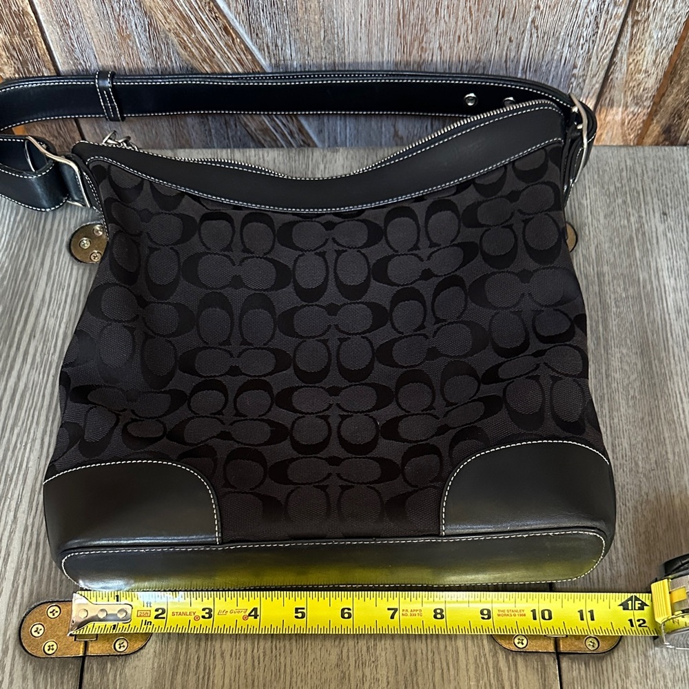 Coach Vintage 6346 Chelsea Signature Black Canvas Leather Shoulder Bag - Picture 12 of 14